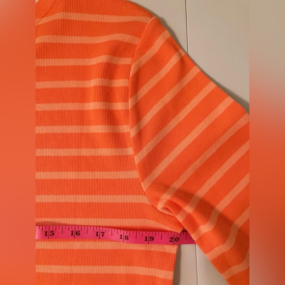 LOFT women’s ribbed Orange stripe Tshirt XL - Picture 5 of 9